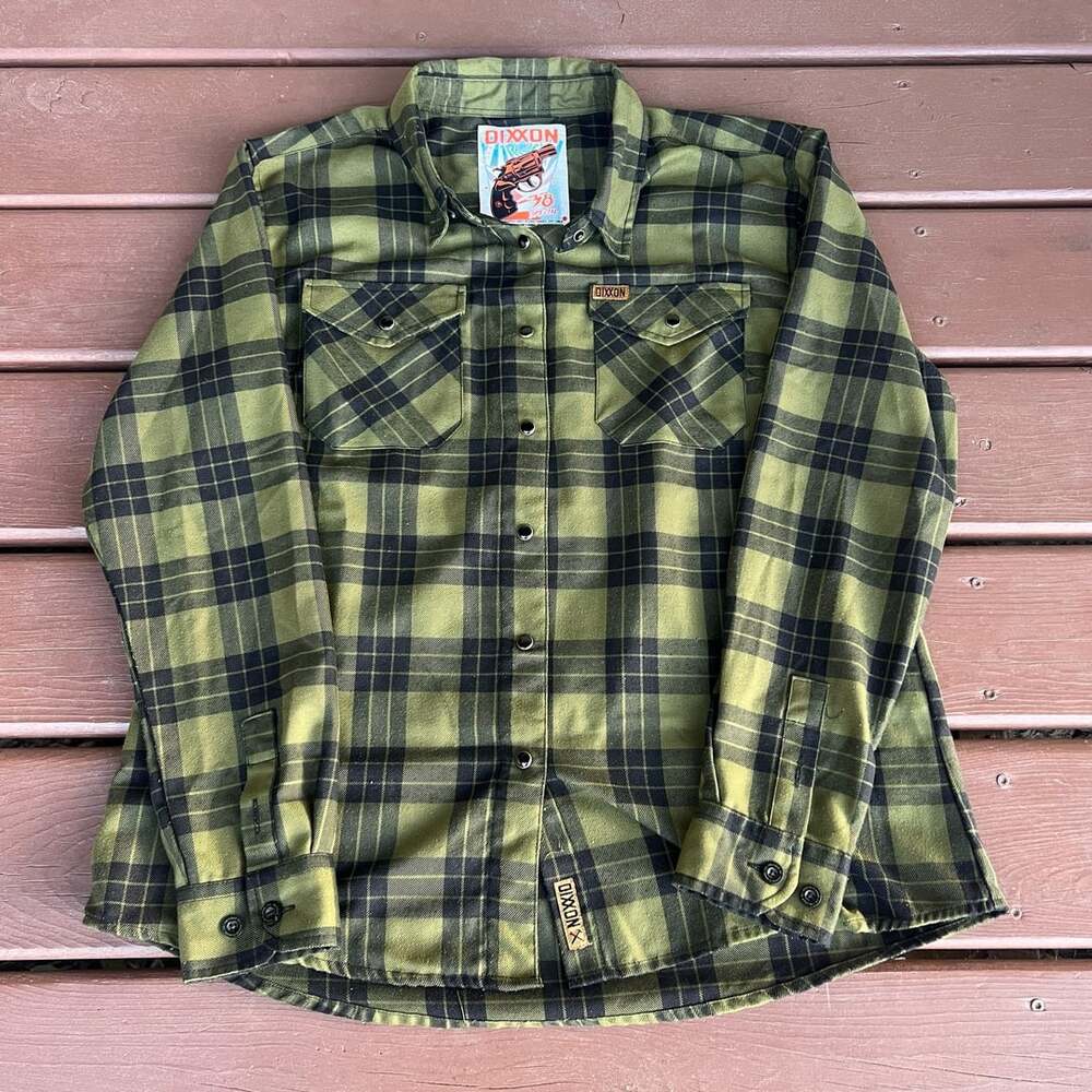 Dixxon Flannel Co 38 Special Green Black Plaid Long Sleeve Flannel XL